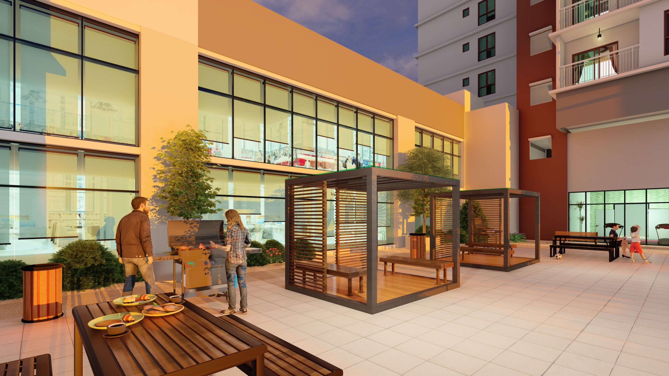 Ehsan Widuri Gazebo and BBQ space - designated area for barbecuing or grilling food, can be outdoors or semi-outdoor, that includes freestanding, roofed gazebo